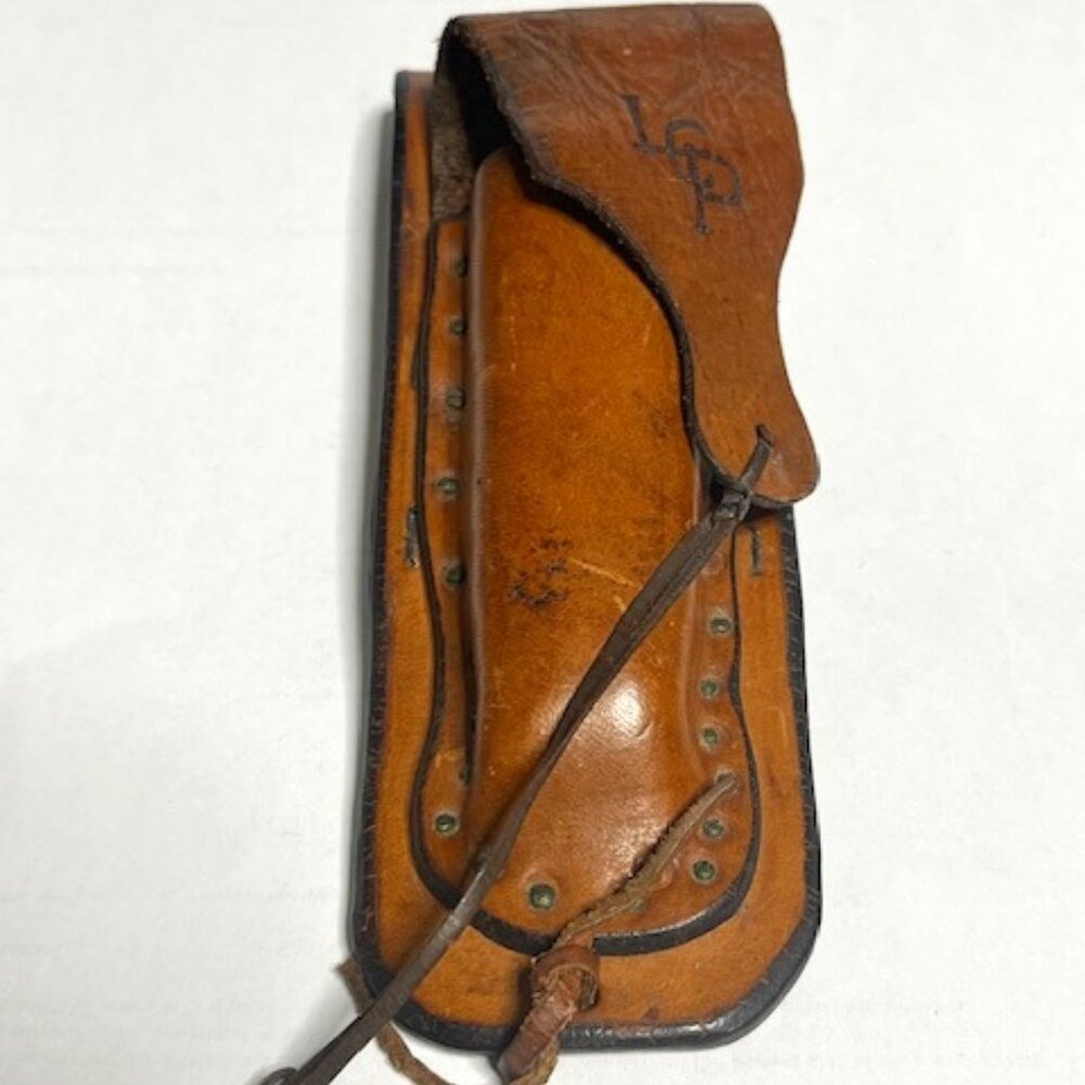 VTG '74 Handmade Brown Leather Tool/Knife Holder for Belt Rugged 6.5" Long